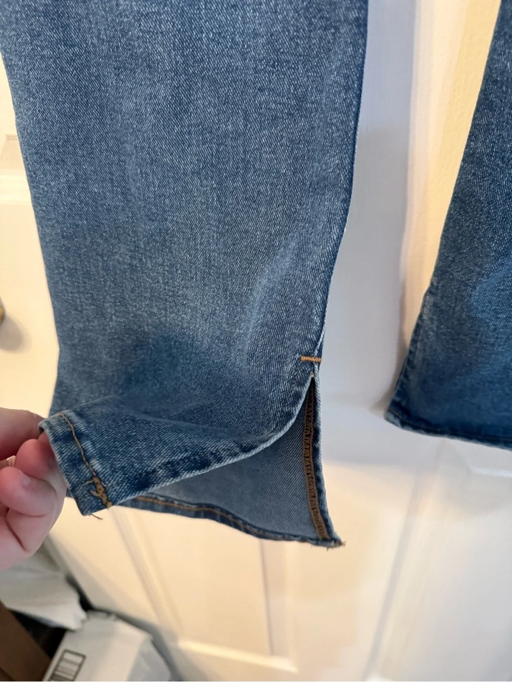 Express Mid-Rise Dark Blue Flare Jeans
